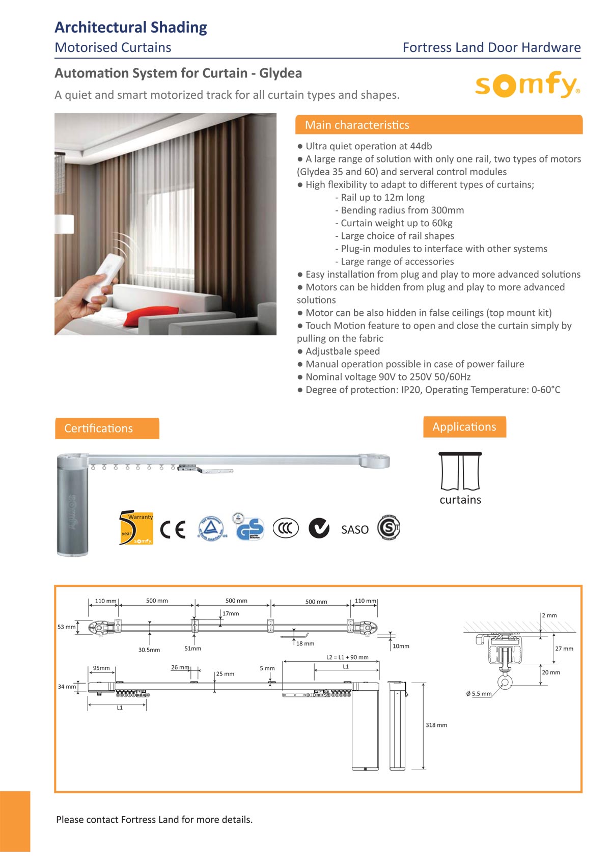 somfy motor, roller blind motor, automatic curtain, porinted roller blind, sunscreen blind motor, remote roller blind, black out roller blind, automatic roller blind, solar control, sun control, windor cover, Fortress Land Security Company Yangon, Myanmar
